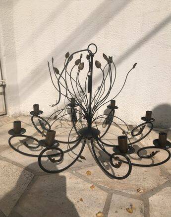 Provençal wrought iron chandelier