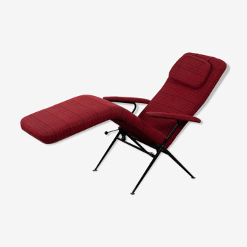 Chaise longue 1950 Mauser pieds compas rouge