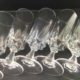 6 cut crystal flutes