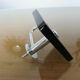 Chrome metal hook and smoked glass 70s