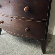 Antique Mahogany Bow Front Chest of 3 Drawers Georgian c1800-1830 Splay Fee
