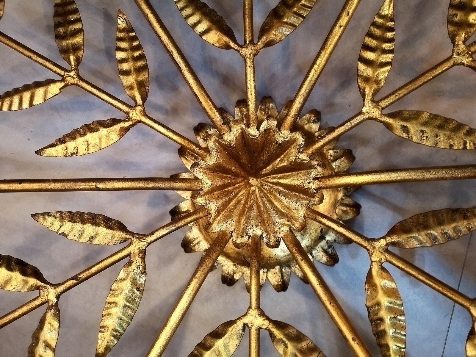 Golden wrought iron lamp