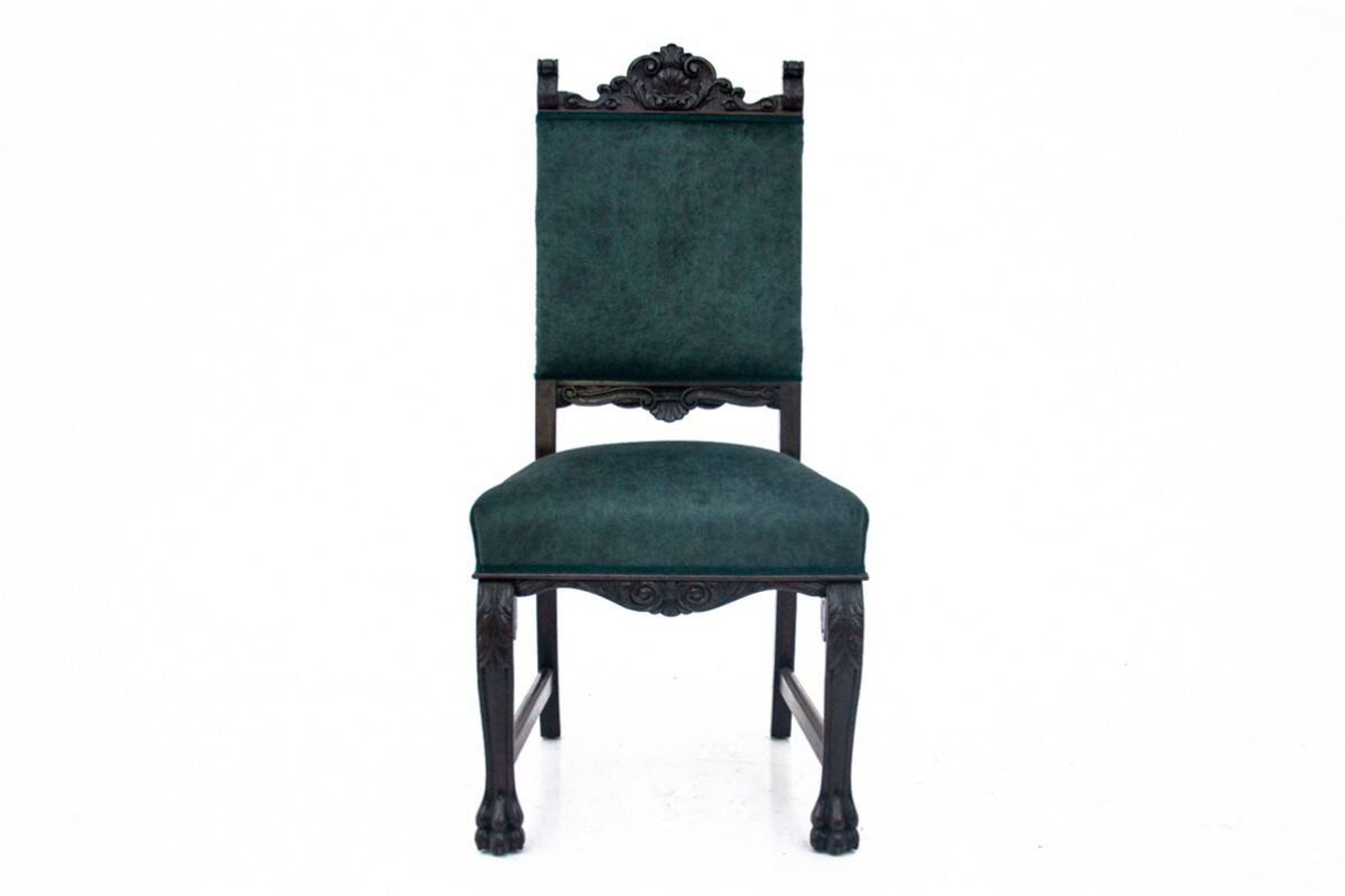 A pair of antique chairs on lion's paws, Western Europe, circa 1920.