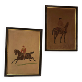 Pair of equestrian engravings