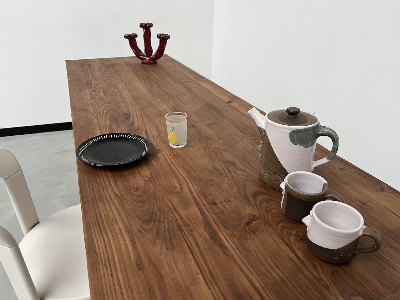 Table de ferme en pin 223 cm, années 70