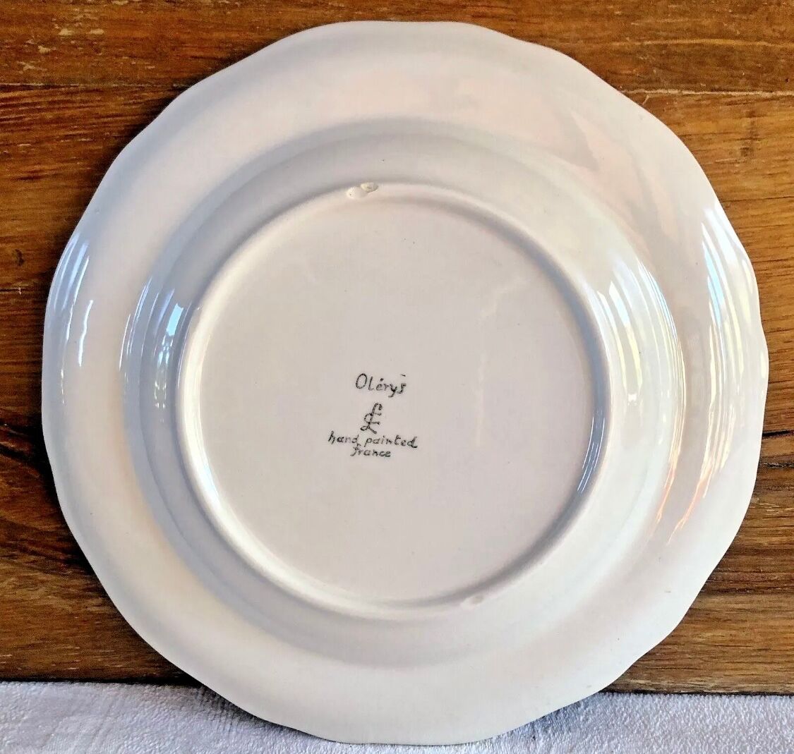 6 Longchamp soup plates Moustier Olérys decor