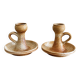 Pair of stoneware candlesticks from the marsh.