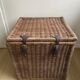 Set of two large trunks, vintage wicker storage chests