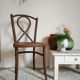 Striped curved wooden bistro chair