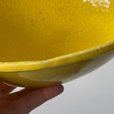 Ceramic dish/bowl in the shape of a lemon fruit and its decorative leaf