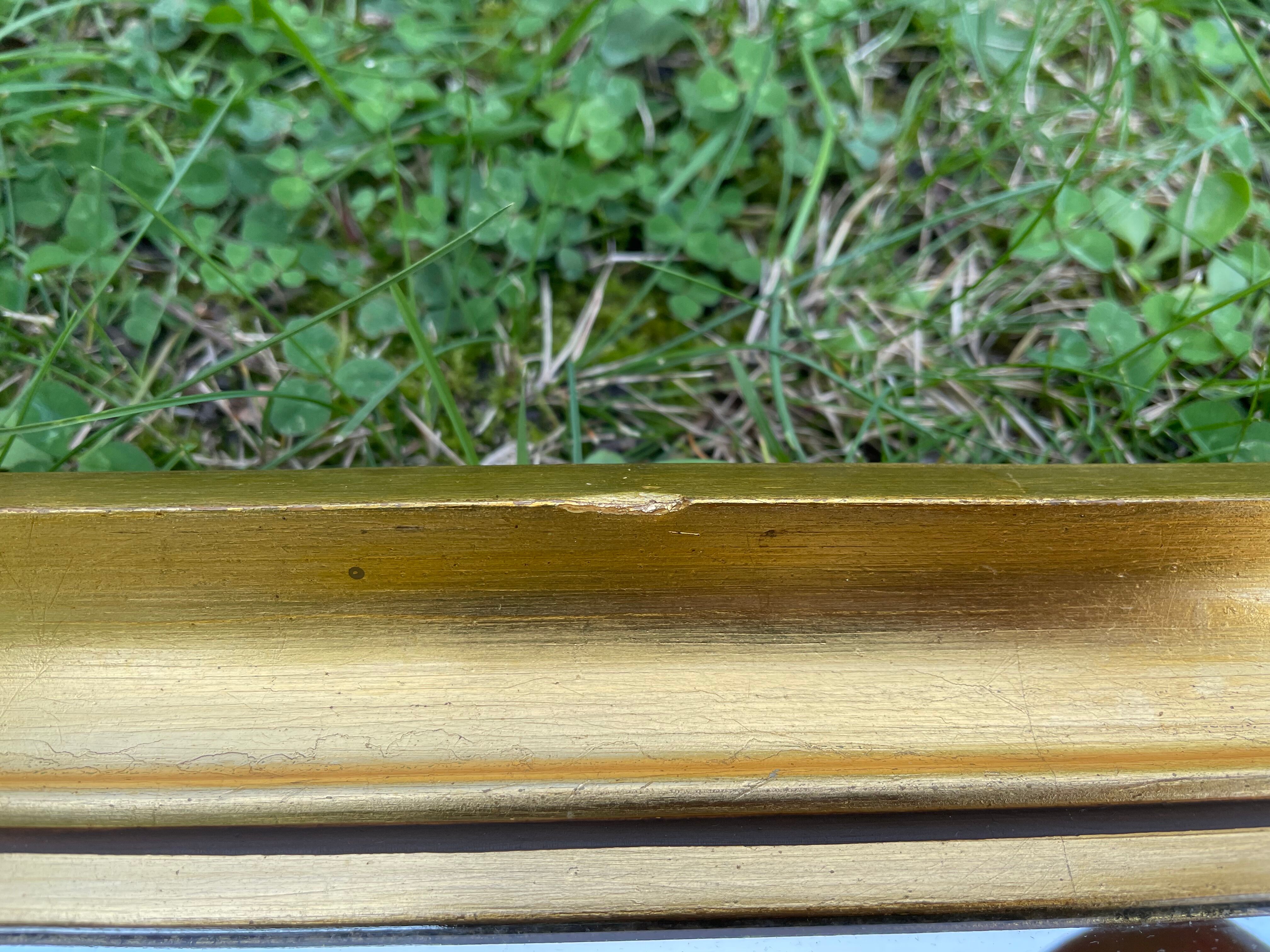 Vintage rectangular mirror in gilded wood h49 xl35