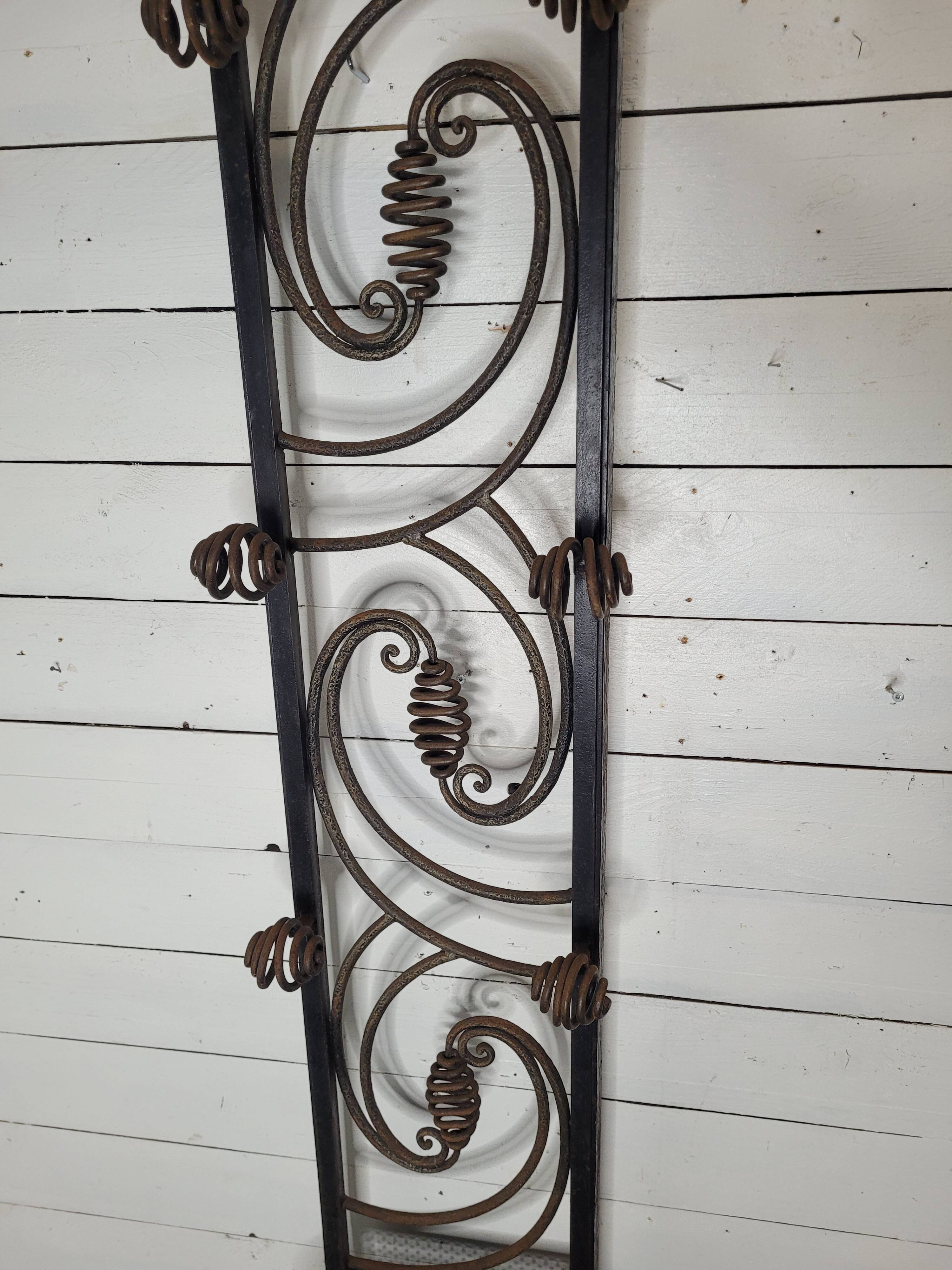 Art deco wrought iron coat rack from the 1930s