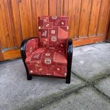 Art Deco armchair with new patterned upholstery, 1930s