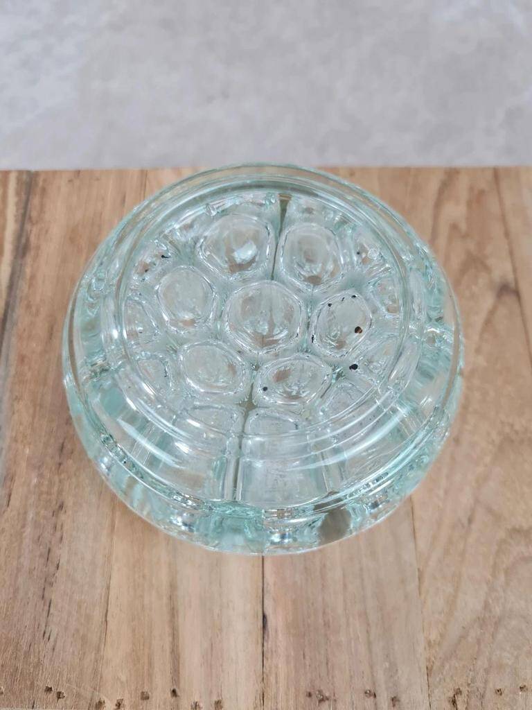 Vintage moulded glass flower holder – France Reims