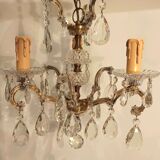Ancien lustre à pampilles baroque