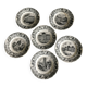 Set of 6 antique choisy-le-roi earthenware plates with grisaille decoration