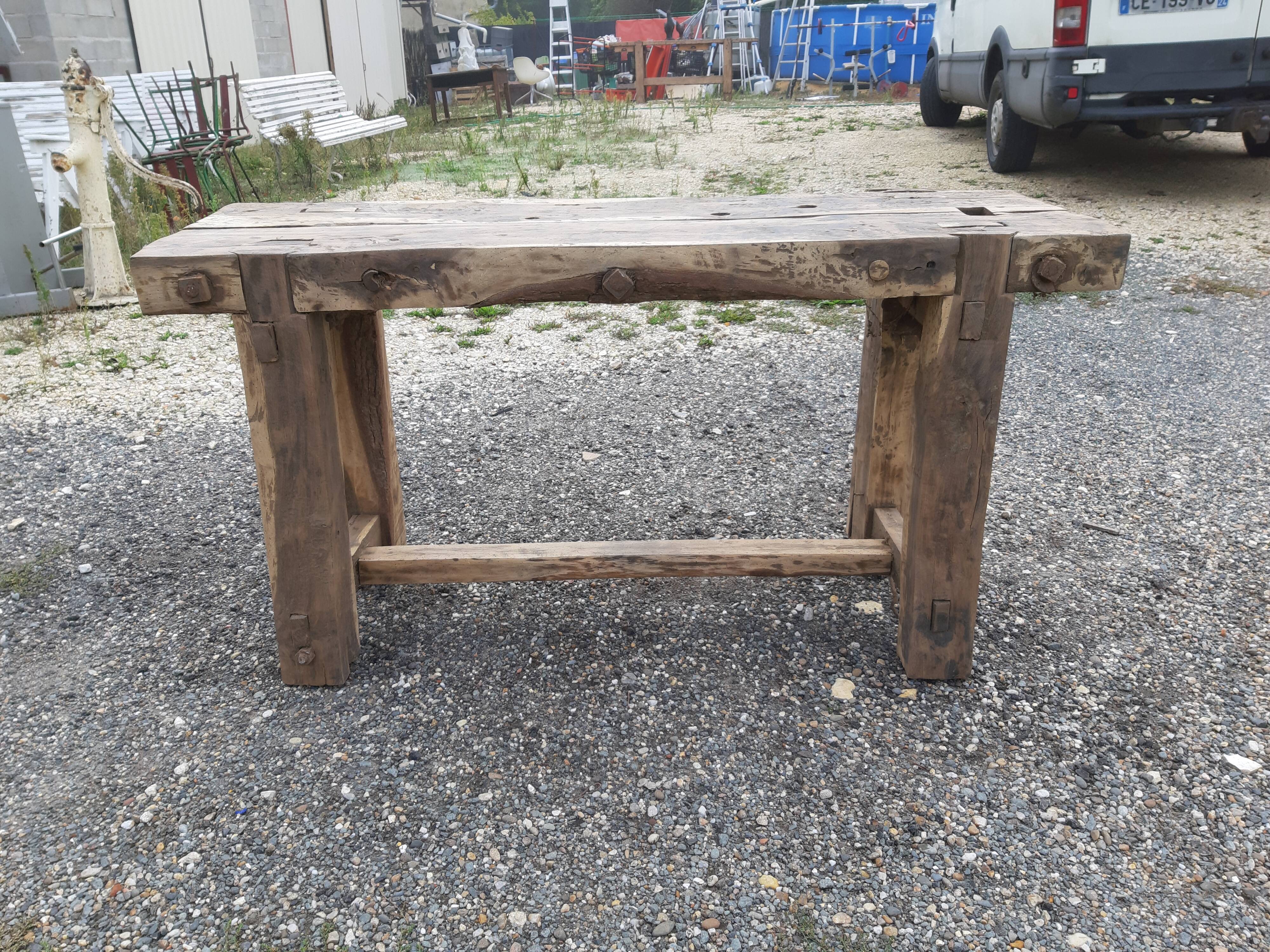 Old walnut workbench