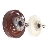 Pair of space age 'spring' wall lamps by elektrofém, hungary, 1970s