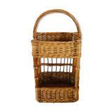 Vintage wicker bottle bar