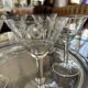 Vintage hand-engraved crystal glasses, 1940s, set of 6