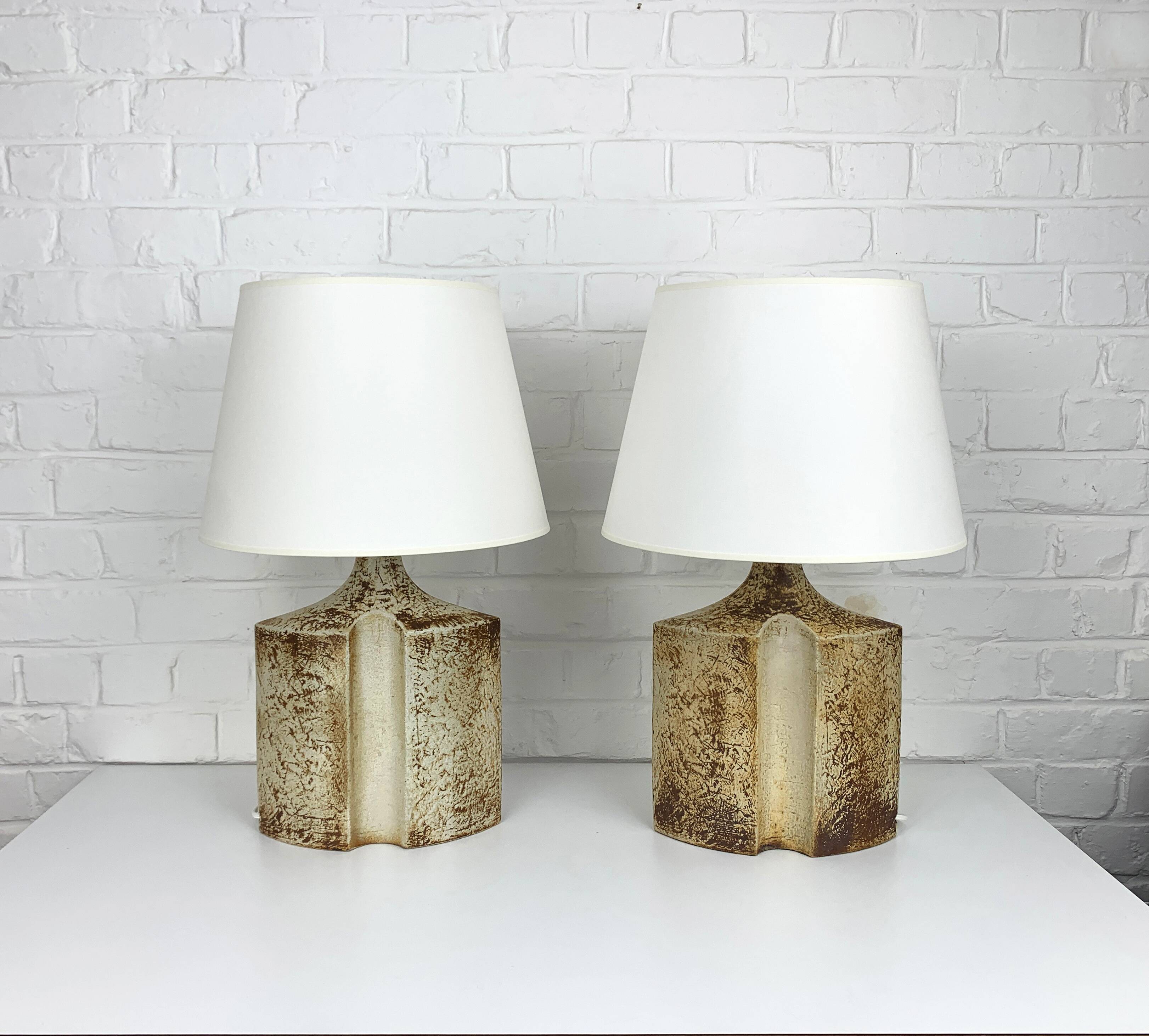 Pair of Haico Nitzsche ceramic table lamps for Soholm, Denmark