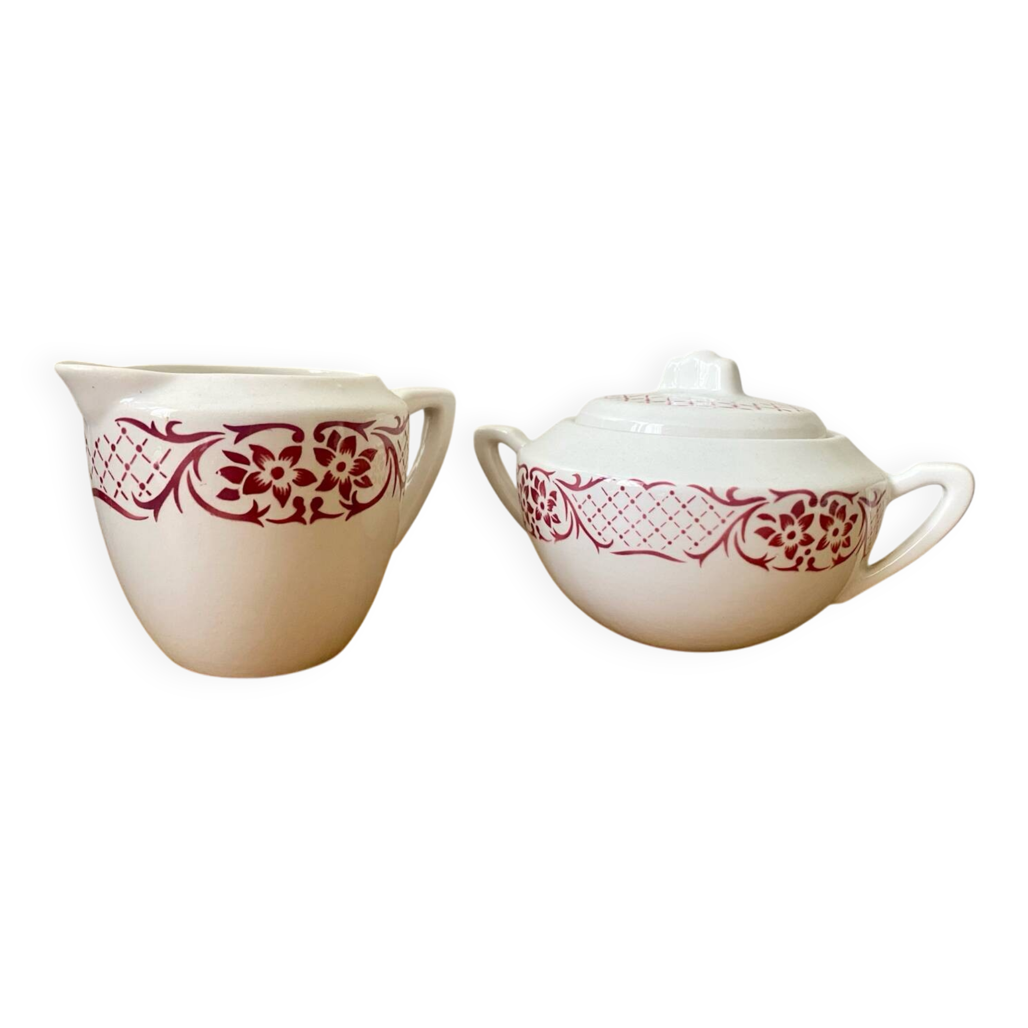 Pot à lait et sucrier Digoin Versailles