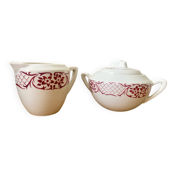 Digoin Versailles milk jug and sugar bowl