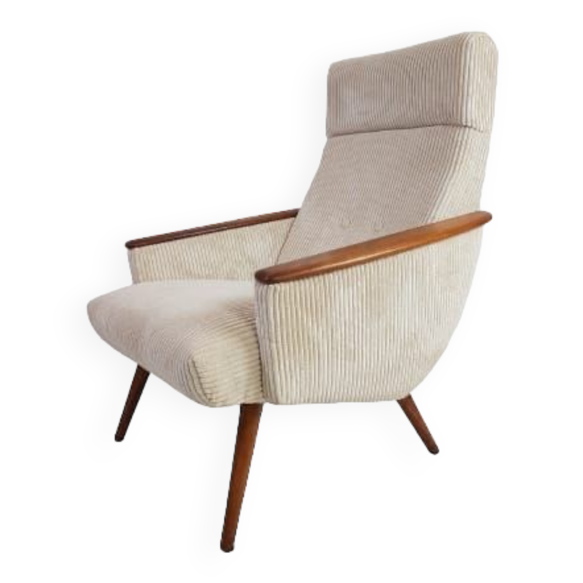 Vintage armchair armchair cream teak armrests