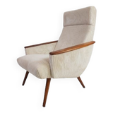 Vintage armchair armchair cream teak armrests