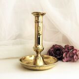 Gilded copper table candle holder with Victorian style nineteenth century