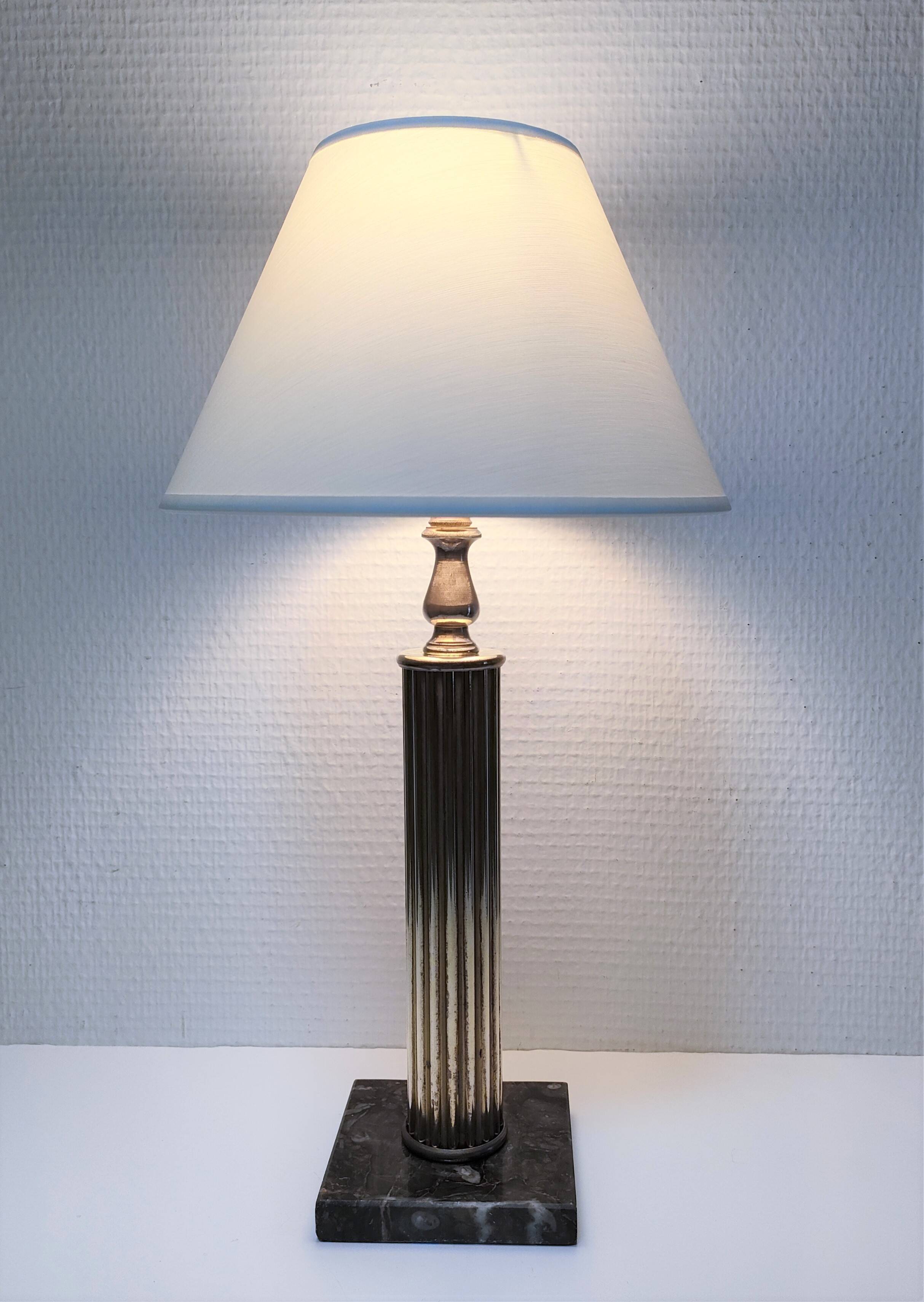 Lamp foot column brass marble neo classic vintage