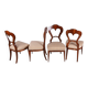 Biedermeier Chairs in Walnut, Austria, 1830s, Set of 4