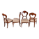 Biedermeier Chairs in Walnut, Austria, 1830s, Set of 4