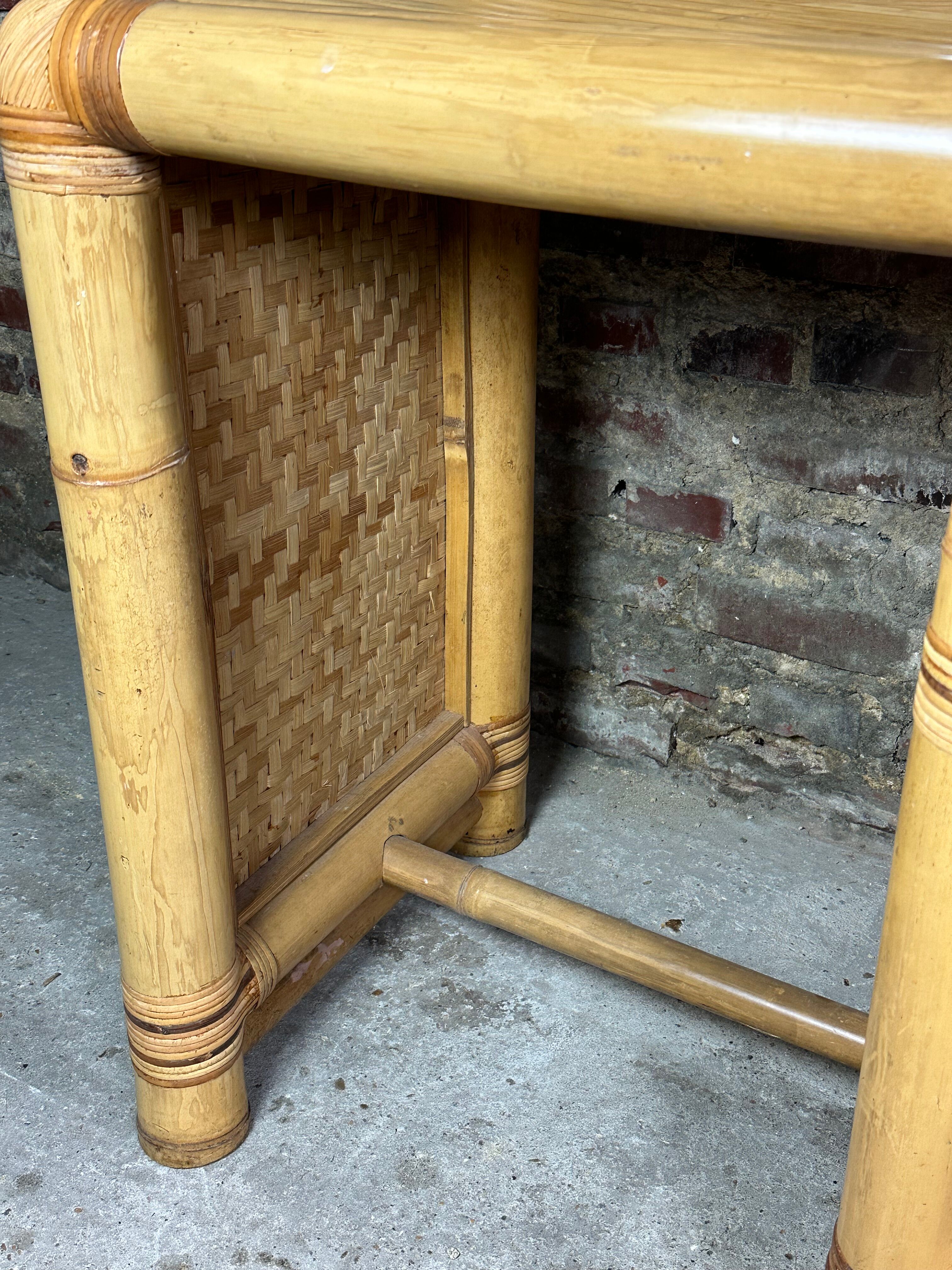 Coiffeuse en bambou vintage 1970