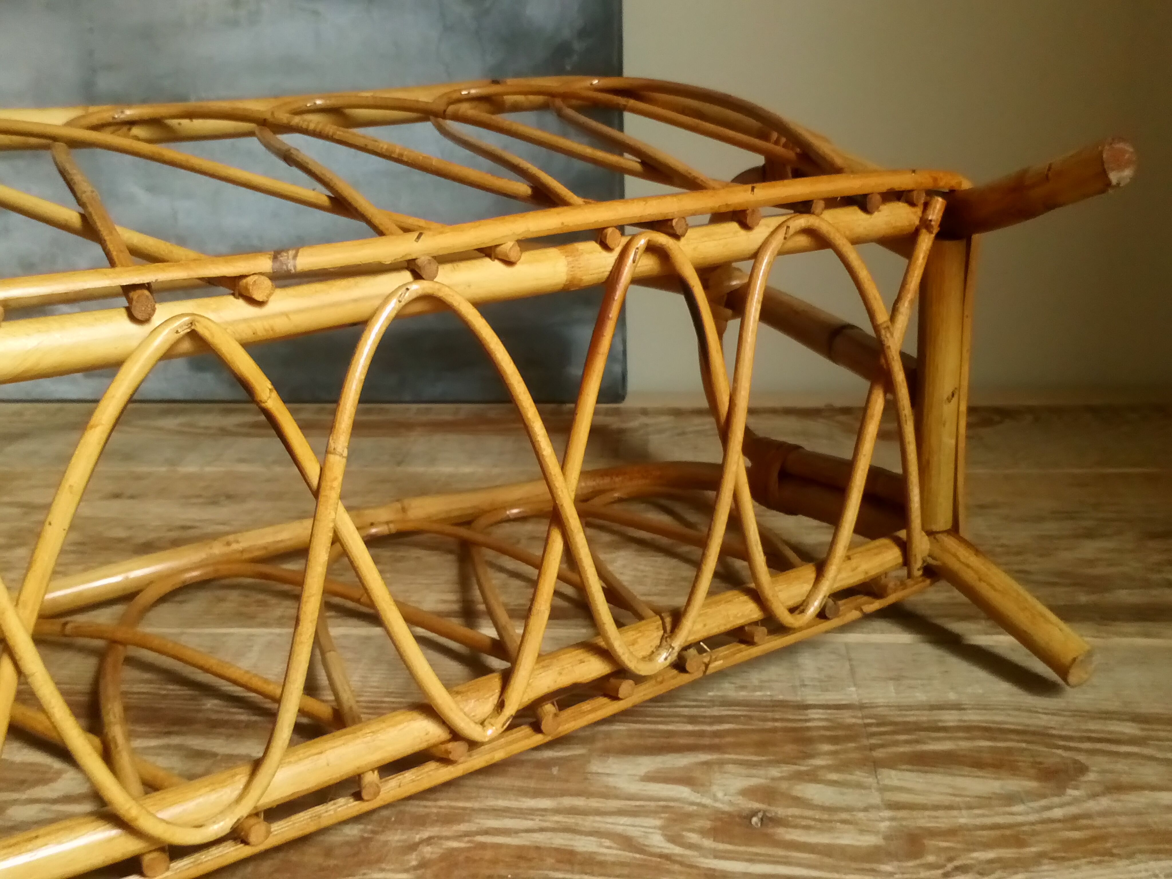 Rattan magazine holder 50s