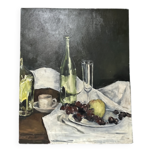 Tableau années 60 ''La desserte signé J.Paul
