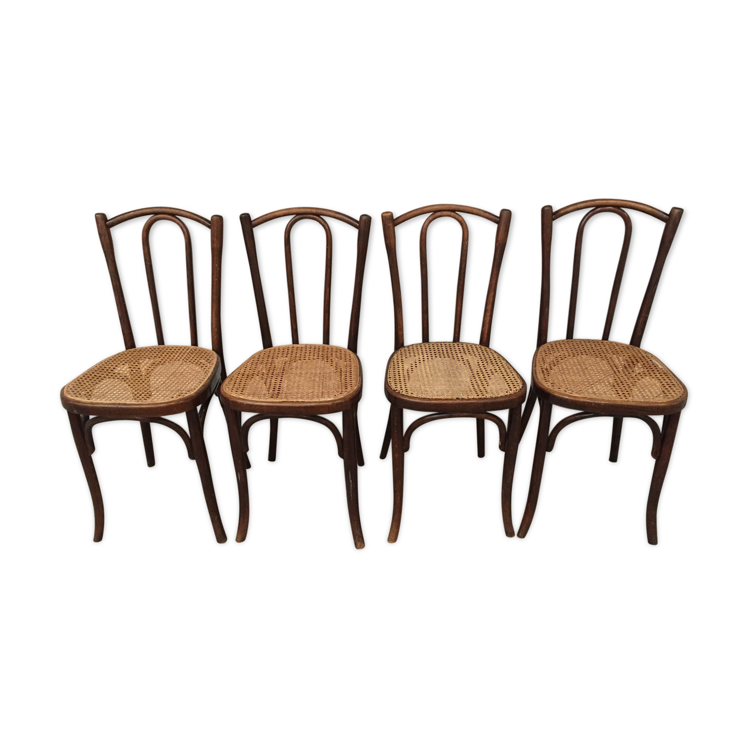 Series 4 chairs Bistro wood curved Fischel
