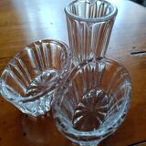 Glass salt and pepper shakers, stainless steel tray