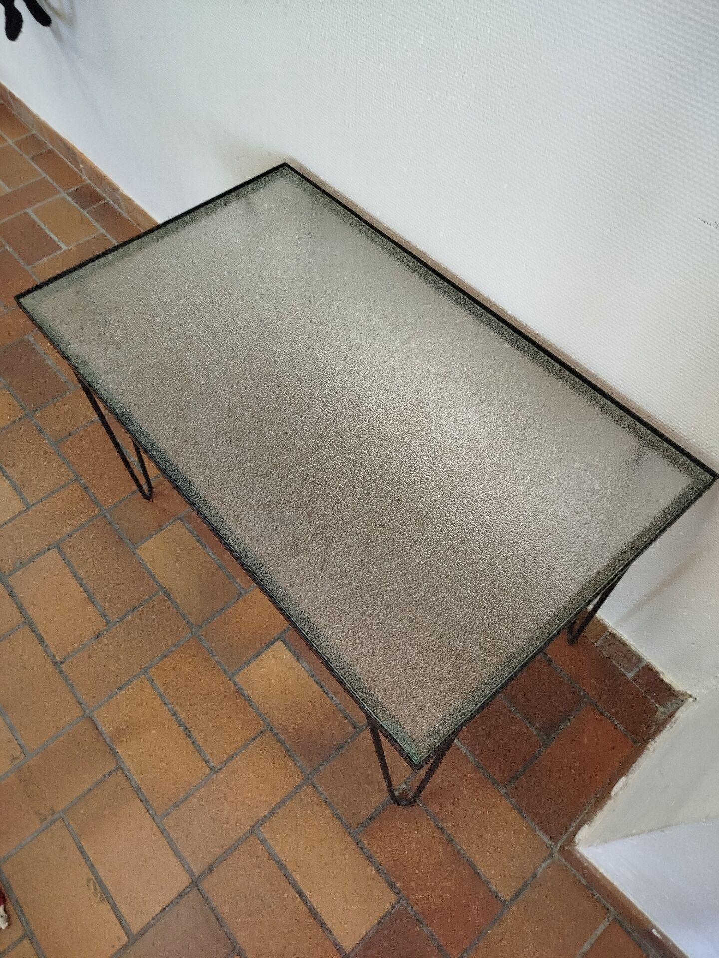 Metal and glass console