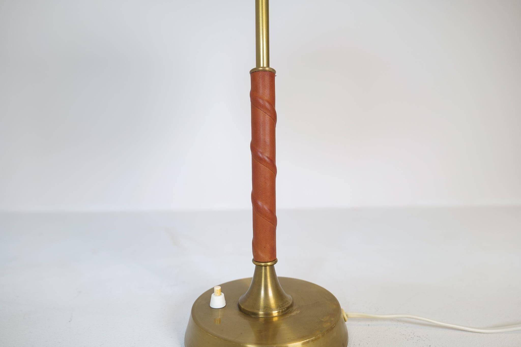 Mid-Century Modern brass and metal table lamp Ewå, Sweden, 1950s