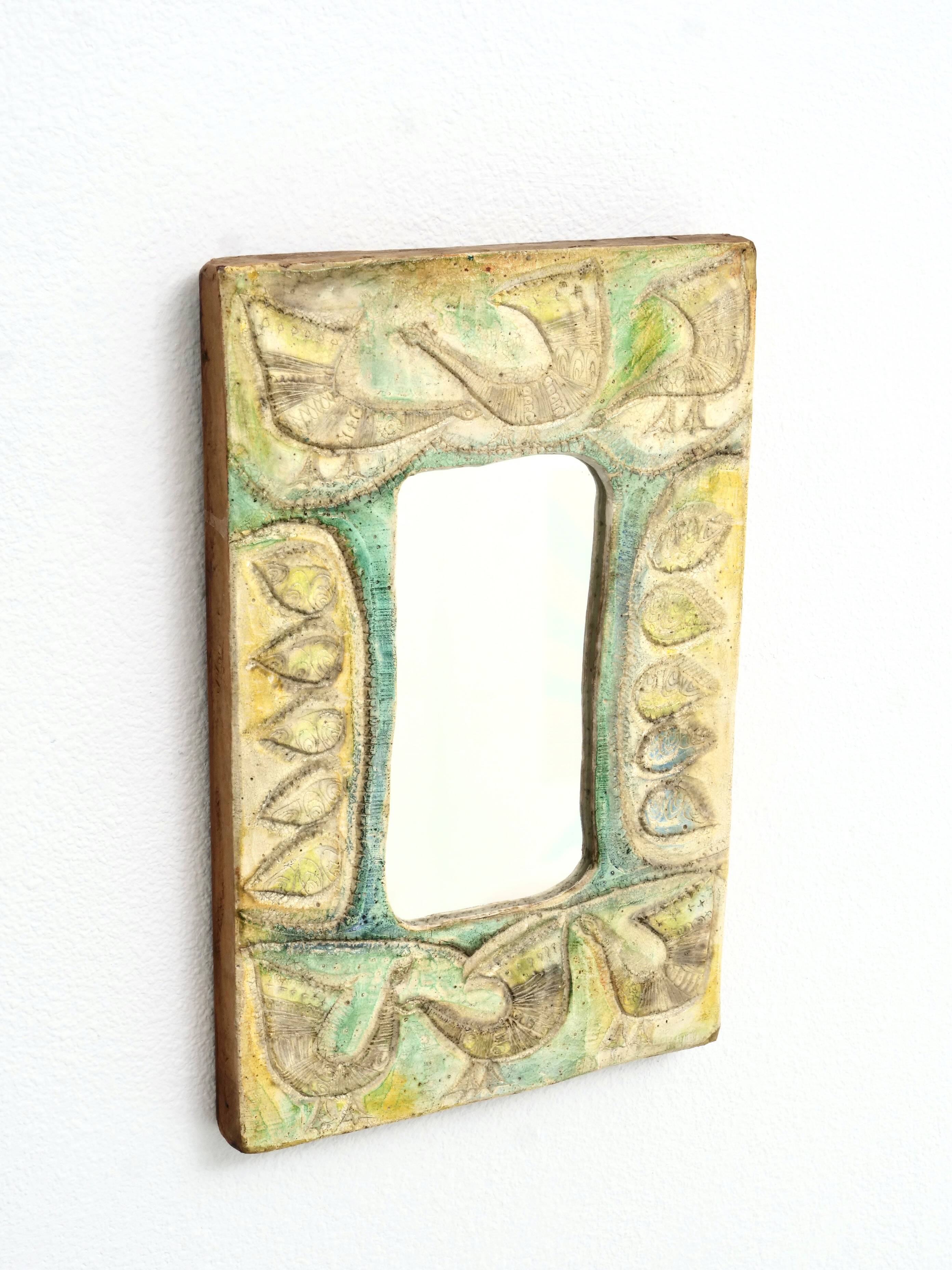 Decorative plaster mirror from the 70s