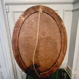 Large oval gold mirror beveled mirror
