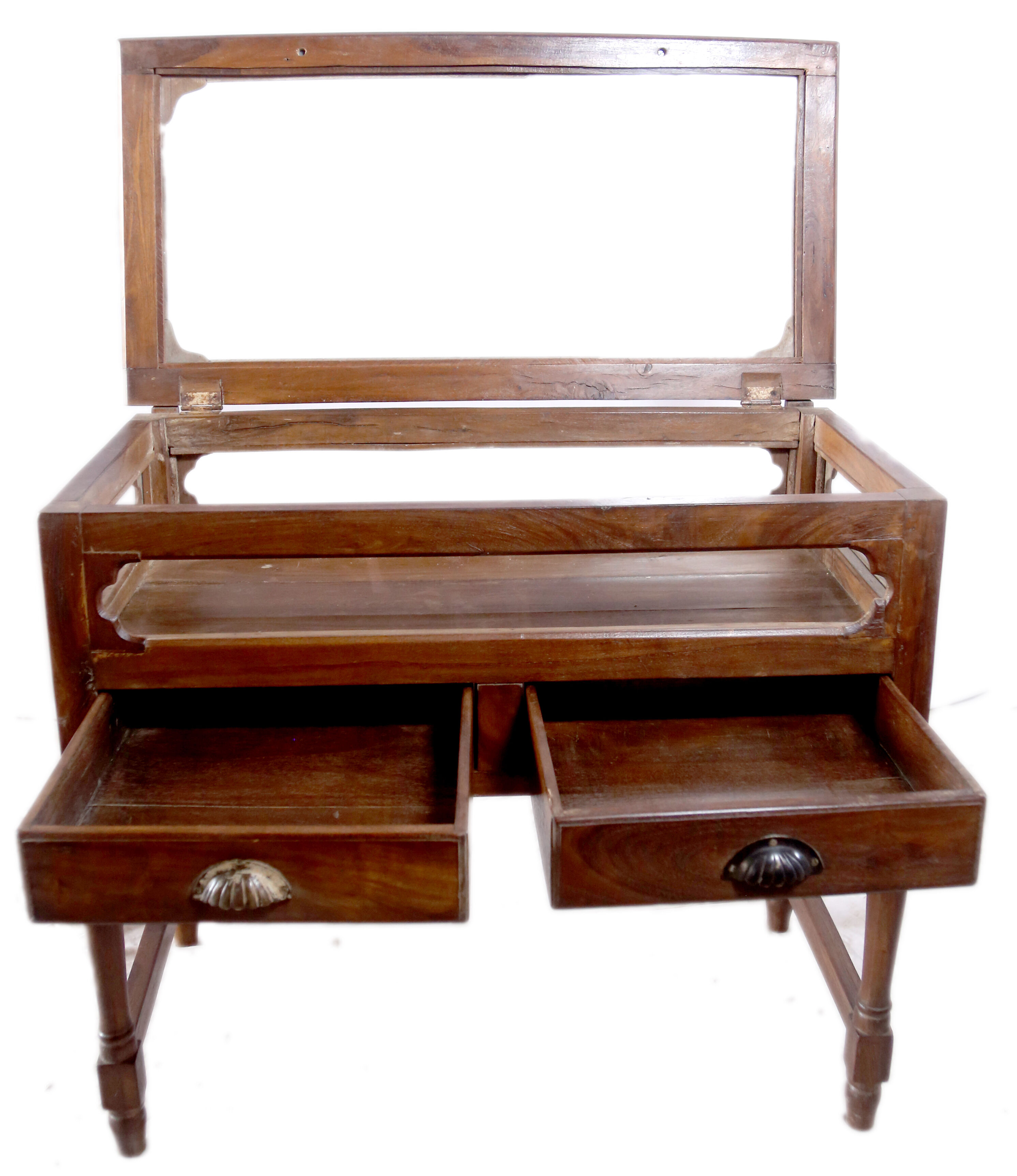 Showcase - display - antique Burmese teak jeweller's console