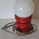 Lampe bois laqué et opaline vintage