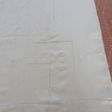 Drap brodé main ancien et ses deux taies coordonnées