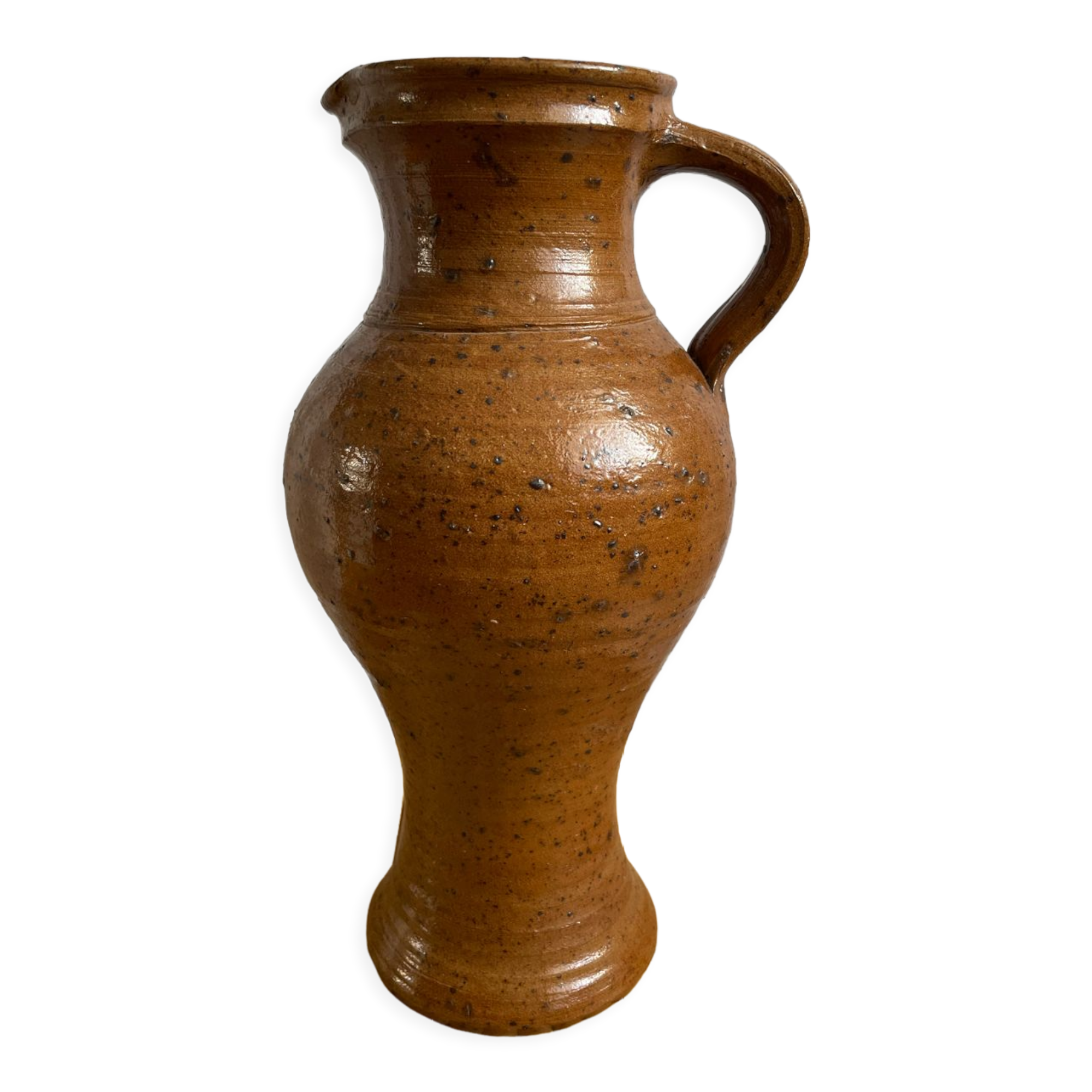 Vintage pyrite and glazed stoneware pitcher