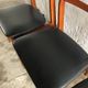 Lot de 4 chaises bois et simili cuir noir, chaise scandinave, chaise bois