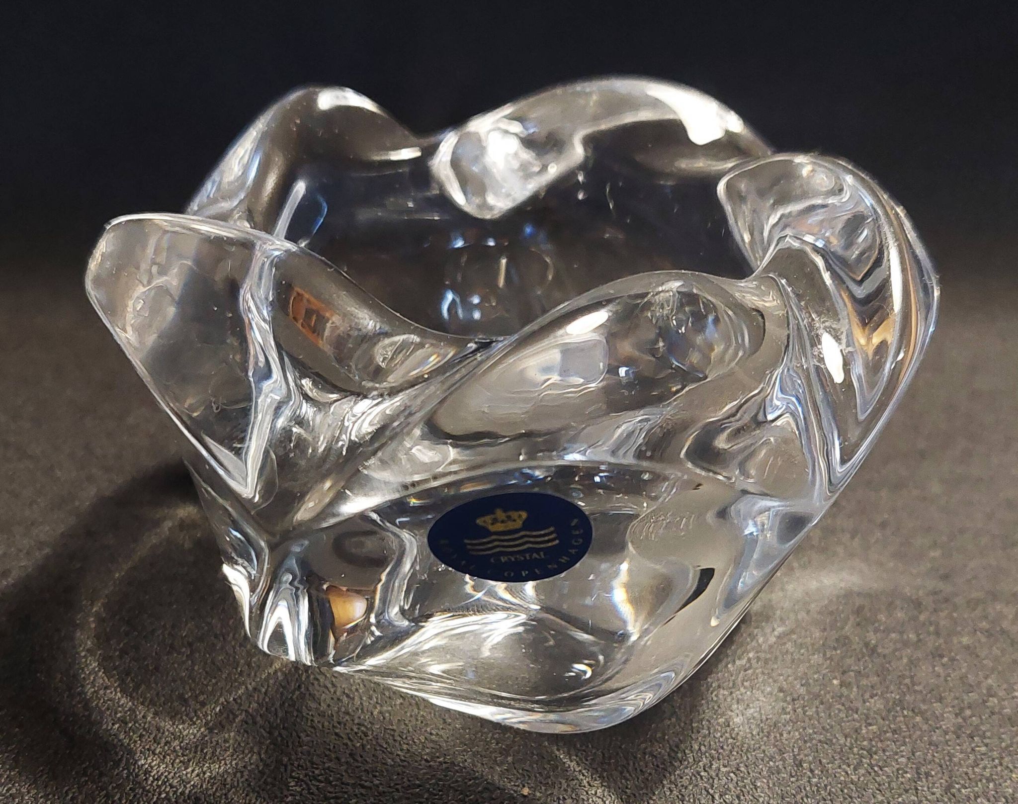 Bougeoir vintage en cristal Royal Copenhagen