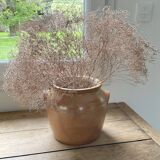 Brown stoneware jar pot