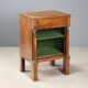 Antique bedside table in poplar with walnut veneer, 19th century.